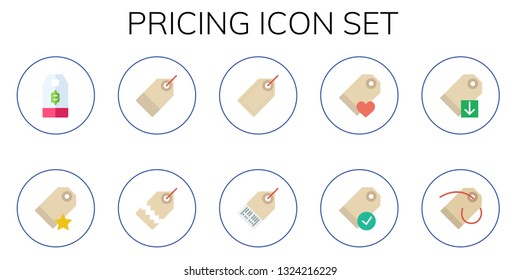 pricing icon set. 10 flat pricing icons.  Simple modern icons about  - price tag