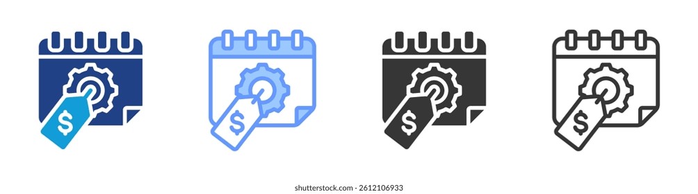 Pricing icon set multiple style collection