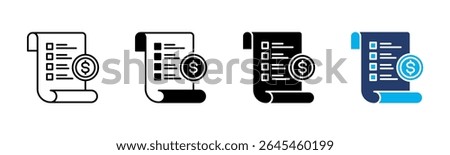 Pricing icon sheet multiple style collection