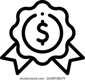 ícone precificação. Design De Estilo Linear Fino Isolado Em Plano De Fundo Branco