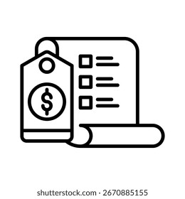 Pricing line icon vector illustration