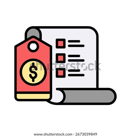 Pricing lineal color icon vector illustration