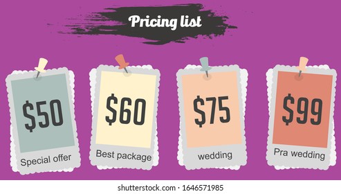 pricing list for our services