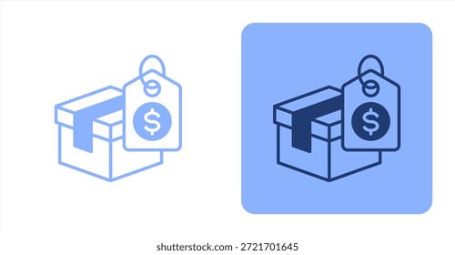 Precios MixedIlustración de iconos de fondo en contraste y color bicolor