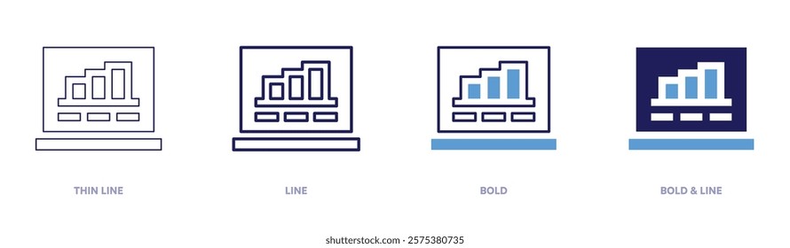 Pricing model icon in 4 different styles. Thin Line, Line, Bold, and Bold Line. Duotone style. Editable stroke.