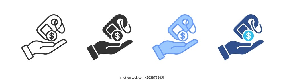 Pricing Multi Style Icon Set Vector