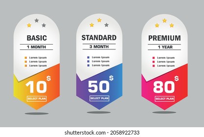 Pricing Packages Comparison stock illustration