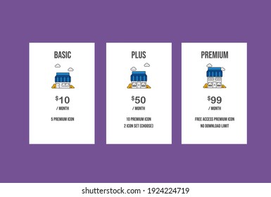 Banners de plan de precios interfaz de usuario de plantilla de infografía