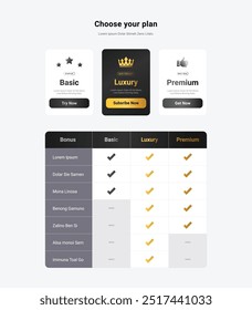 Plano de preço, design de interface do usuário da lista de tabelas de produtos em estilo de gradiente mínimo limpo.