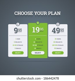 Pricing plans. Vector illustration in EPS10.