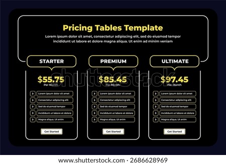 Pricing plant tariff subscription template