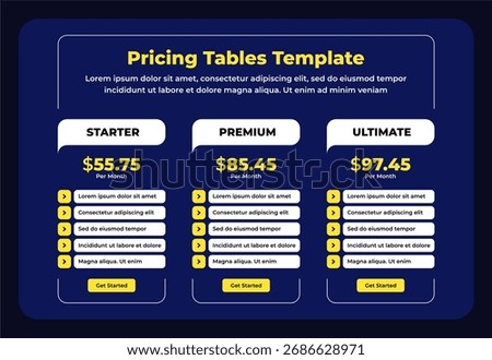 Pricing plant tariff subscription template