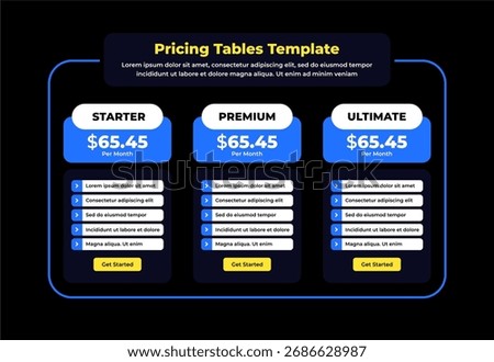 Pricing plant tariff subscription template