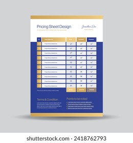 Preisgestaltung, Kostenvoranschlag oder Preisvergleichstabelle, Rechnungsdesign