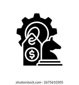 Preisstrategie Symbol Glyphe Vektorgrafik