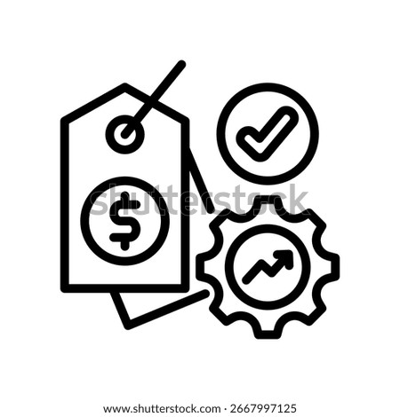 Pricing Strategy Icon Line Vector Illustration