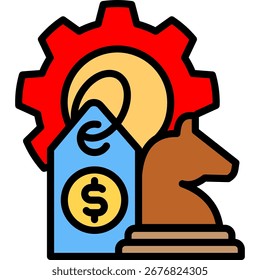 Ícone de Estratégia de Precificação Ilustração do Vetor de Cor Linear