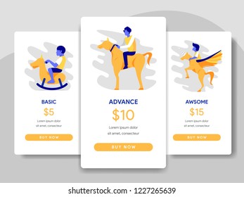 Pricing Table Comparison Illustration Concept. Modern flat design concept of web page design for website and mobile website.Vector illustration