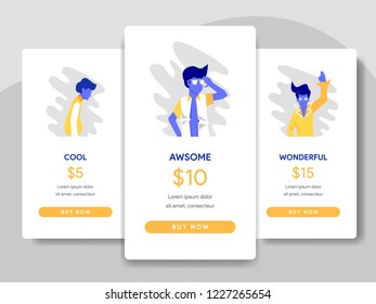 Pricing Table Comparison Illustration Concept. Modern flat design concept of web page design for website and mobile website.Vector illustration