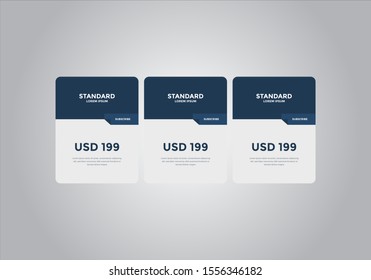 Pricing table design, box, button, list for web. price list. mobile. Vector. EPS 10