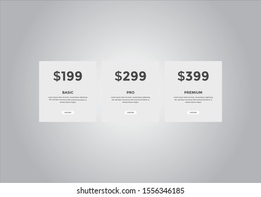 Pricing table design, box, button, list for web. price list. mobile. Vector. EPS 10