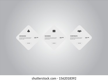 Pricing table design, box, button, list for web. price list. mobile. Vector. EPS 10