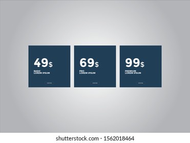 Pricing table design, box, button, list for web. price list. mobile. Vector. EPS 10
