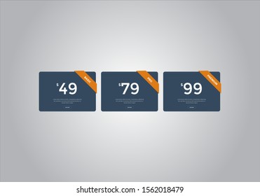 Pricing table design, box, button, list for web. price list. mobile. Vector. EPS 10