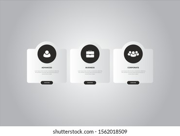 Pricing table design, box, button, list for web. price list. mobile. Vector. EPS 10