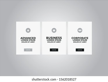 Pricing table design, box, button, list for web. price list. mobile. Vector. EPS 10
