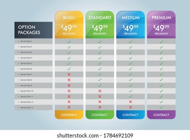 Diseño De Tabla De Precios, Servicios De Precios Eps 10