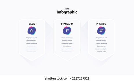 Pricing Table Features With Minimalist And Modern Style Eps 10