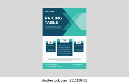 Pricing table flyer, The set of pricing plans, Comparing price or product plan chart compare products business flyer.