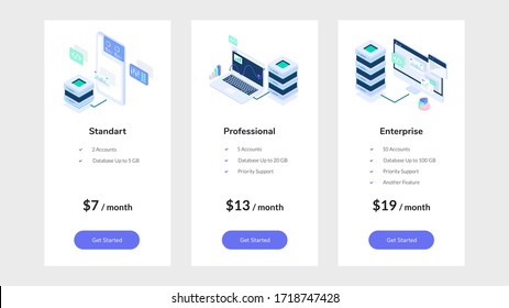 Concepto de Ilustración de vectores de tabla de precios, puede ser utilizado para sitios web, páginas de inicio, web, aplicaciones y banners.
