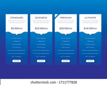 Diseño de vectores de plantillas de tabla de precios