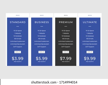 Pricing Table Template Vector Design