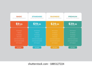 Pricing Table Template Vector Design