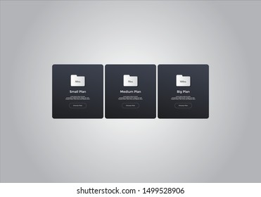 Pricing table  vector. order, box, button, list for web. price list. mobile.