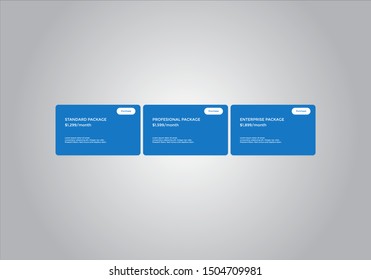 Pricing table  vector. order, box, button, list for web. price list. mobile.