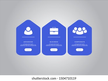 Pricing table  vector. order, box, button, list for web. price list. mobile.