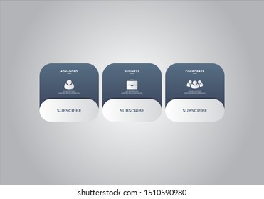 Pricing table  vector. order, box, button, list for web. price list. mobile.