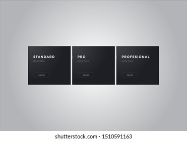 Pricing table  vector. order, box, button, list for web. price list. mobile.