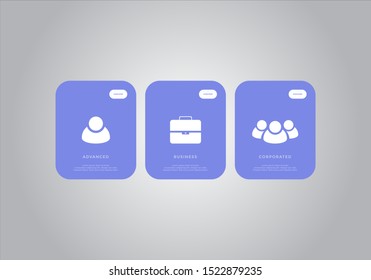 Pricing table  vector. order, box, button, list for web. price list. mobile.