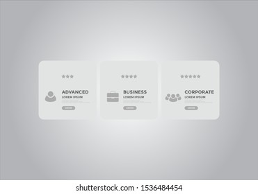 Pricing table vector. order, box, button, list for web. price list. mobile.