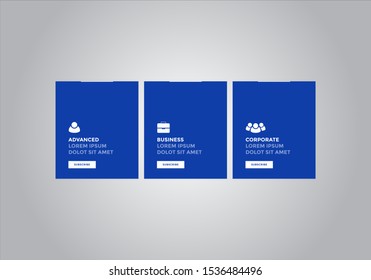 Pricing table vector. order, box, button, list for web. price list. mobile.