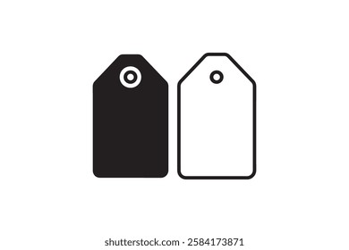 pricing tag icon vector silhouette isolated in white background