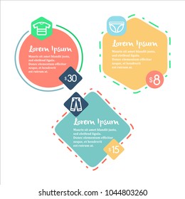 Pricing template infographic banner with tiny icon