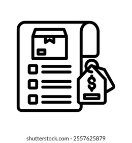pricing Vector Lineal Icon on white background.