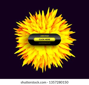 Prickly ball for design project. Background with exploding rays. Abstract vector illustration with dynamic effect. Can be used for advertising, marketing and presentation.