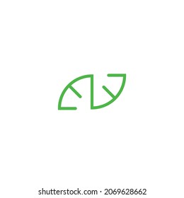 
prickly leaf letter N simple symbol logo vector